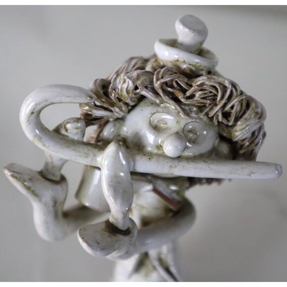 Vintage Dino Bencini Clown Figurine Vintage Italy Signed Spaghetti Hair A-25 - Picture 2 of 7